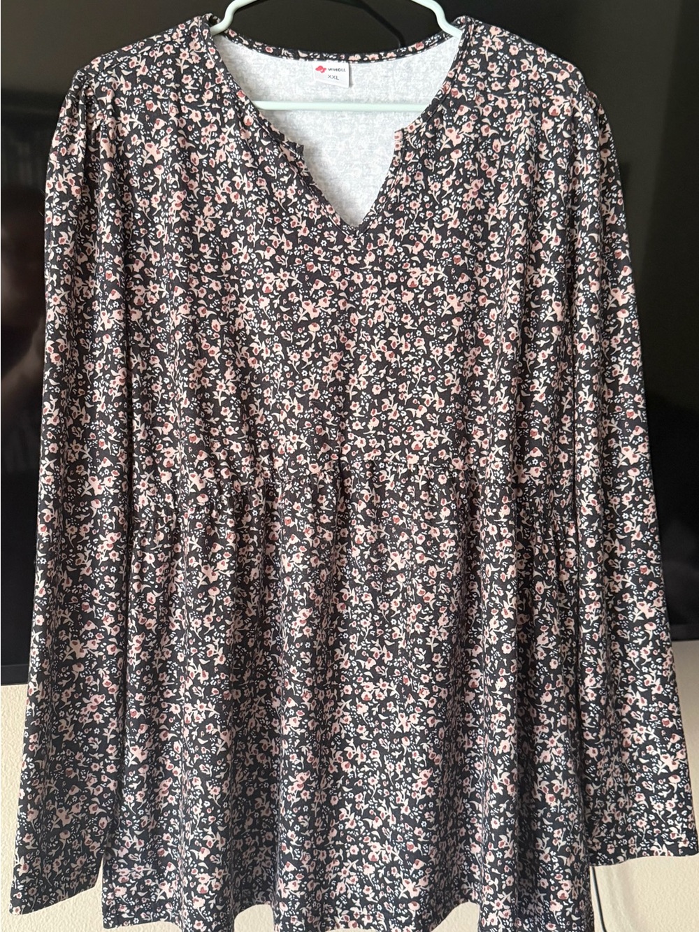 Floral V-Neck Long Sleeve Women's Top